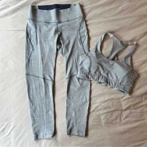Outdoor voices tech sweat light blue workout set